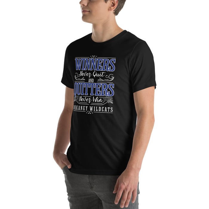 Man wearing Dekaney High School Wildcats Black Premium Unisex T-shirt 237