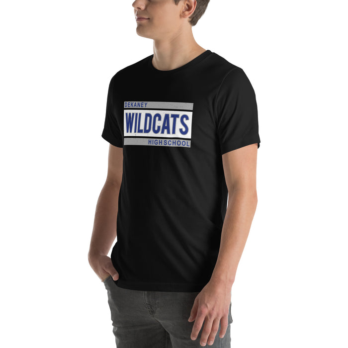 Man wearing Dekaney High School Wildcats Black Premium Unisex T-shirt 098