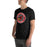 Man wearing Del Valle High School Cardinals Black Premium Unisex T-shirt 224