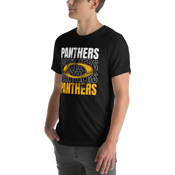 Man wearing Klein Oak High School Panthers Premium Black Unisex T-shirt 233