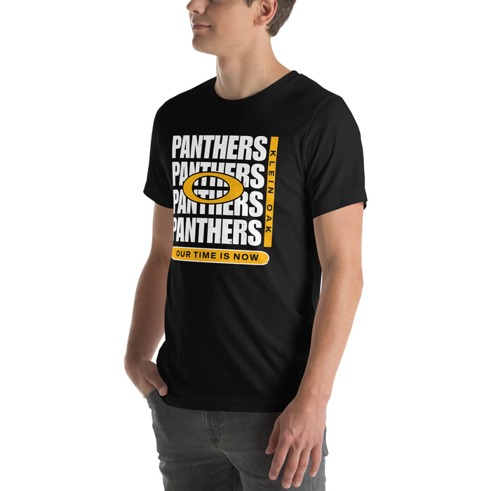 Man wearing Klein Oak High School Panthers Premium Black Unisex T-shirt 235