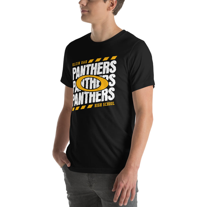 Man wearing Klein Oak High School Panthers Premium Black Unisex T-shirt 223