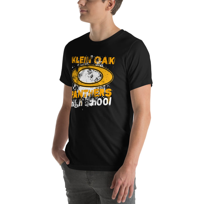 Man wearing Klein Oak High School Panthers Premium Black Unisex T-shirt 205