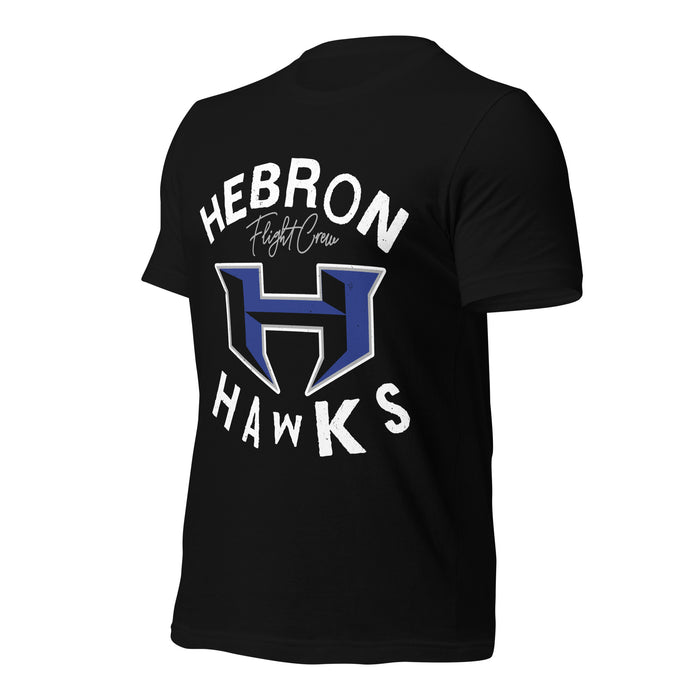 Profile view of Hebron High School Hawks Black Premium Unisex T-shirt 228