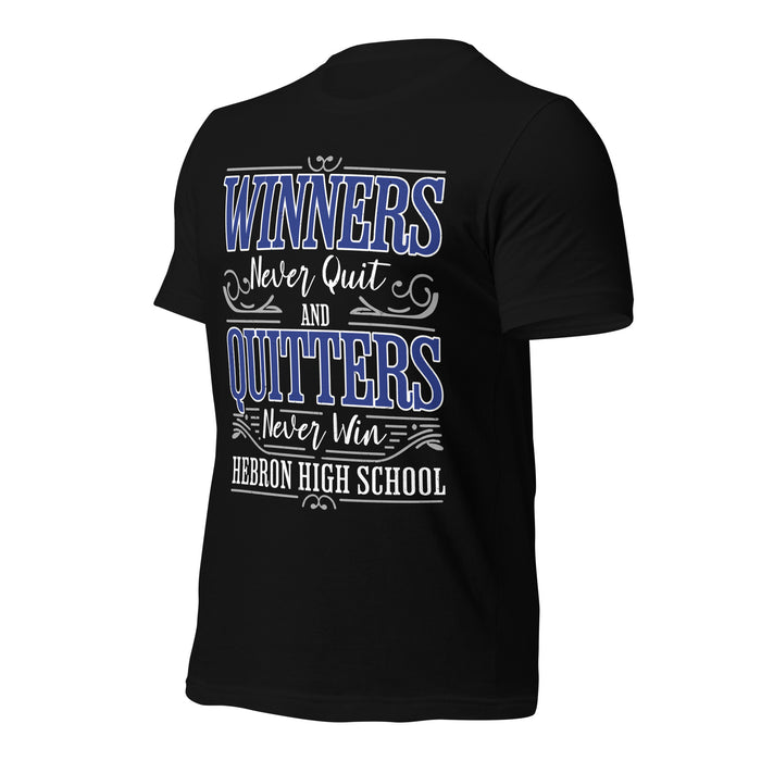 Profile view of Hebron High School Hawks Black Premium Unisex T-shirt 237