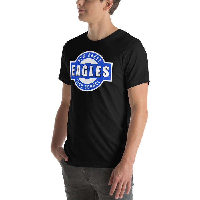 Man wearing New Caney High School Eagles Black Premium Unisex T-shirt 011
