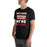 Man wearing North Shore High School Mustangs Black Premium Unisex T-shirt 231