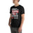 Man wearing North Shore High School Mustangs Black Premium Unisex T-shirt 232