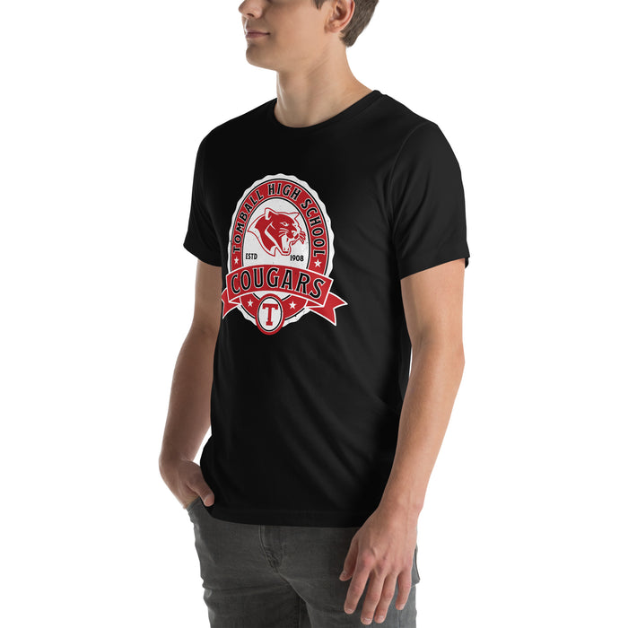 Man wearing Tomball High School Cougars Black Premium Unisex T-shirt 212