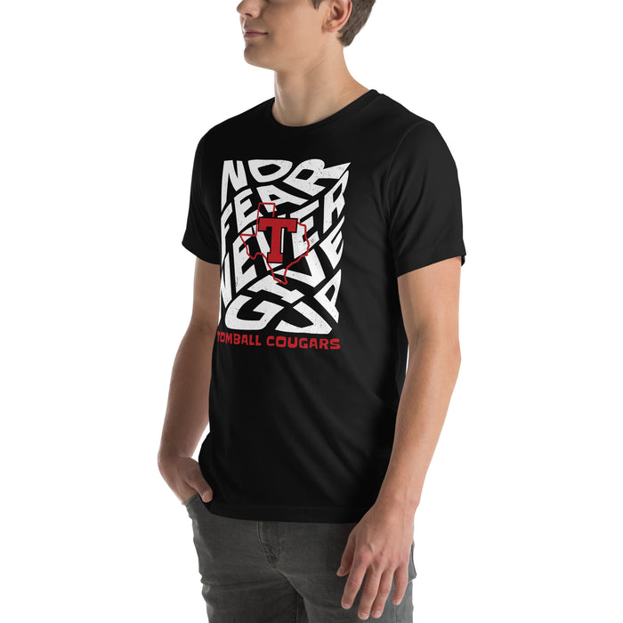 Man wearing Tomball High School Cougars Black Premium Unisex T-shirt 236