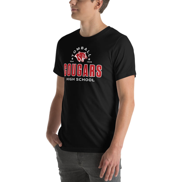 Man wearing Tomball High School Cougars Black Premium Unisex T-shirt 222