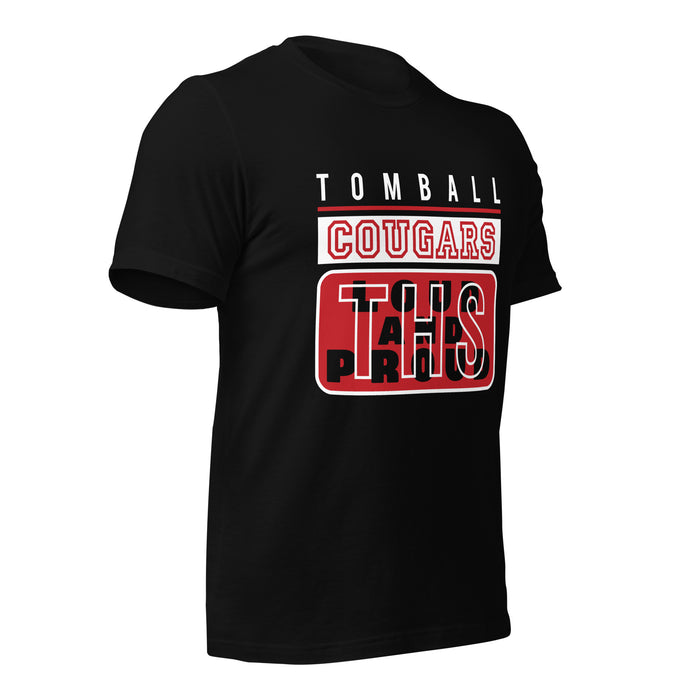 Tomball High School Cougars Premium Black Unisex T-shirt 86b