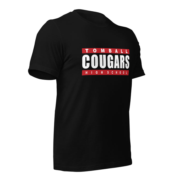 Tomball High School Cougars Premium Black Unisex T-shirt 98b