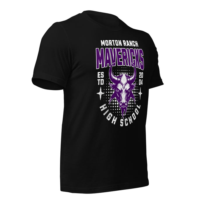 Morton Ranch High School Mavericks Premium Black Unisex T-shirt 212b