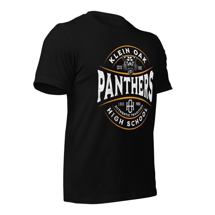 Klein Oak High School Panthers Premium Black Unisex T-shirt 203b