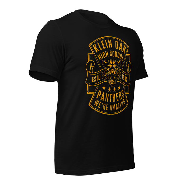 Klein Oak High School Panthers Premium Black Unisex T-shirt 212b