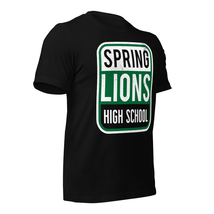 Spring High School Lions Black Premium Unisex T-shirt 001b