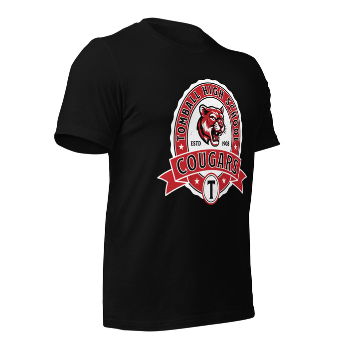 Tomball High School Cougars Black Premium Unisex T-shirt 212b