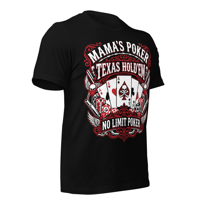 Right profile view of Mama's Poker Premium Unisex T-shirt 220