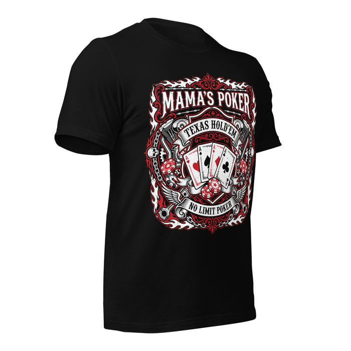 Right profile view of Mama's Poker Premium Unisex T-shirt 221