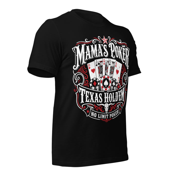 Right profile view of Mama's Poker Premium Unisex T-shirt 222