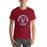 Man wearing Tompkins High School Falcons Cardinal Red Premium Unisex T-shirt 227