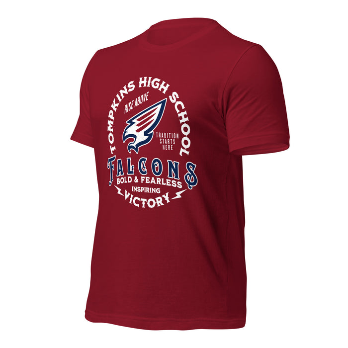 Tompkins High School Falcons Cardinal Red Premium Unisex T-shirt 206a