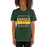 Woman wearing a Klein Forest High School Premium Forest Green Unisex T-shirt 05