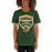 Woman wearing a Klein Forest High School Premium Forest Green Unisex T-shirt 14