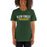 Woman wearing a Klein Forest High School Premium Forest Green Unisex T-shirt 21