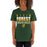 Woman wearing a Klein Forest High School Premium Forest Green Unisex T-shirt 29