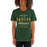 Woman wearing a Klein Forest High School Premium Forest Green Unisex T-shirt 34