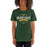 Woman wearing a Klein Forest High School Premium Forest Green Unisex T-shirt 44