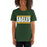 Woman wearing a Klein Forest High School Premium Forest Green Unisex T-shirt 98