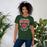 Woman wearing The Woodlands High School Forest Green Premium Unisex T-shirt 203