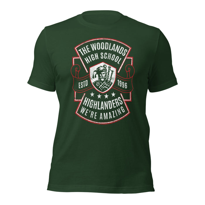 The Woodlands High School Forest Green Premium Unisex T-shirt 208