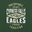 Close-up view of Cypress Falls High School Eagles Forest Green Premium Unisex T-shirt 210
