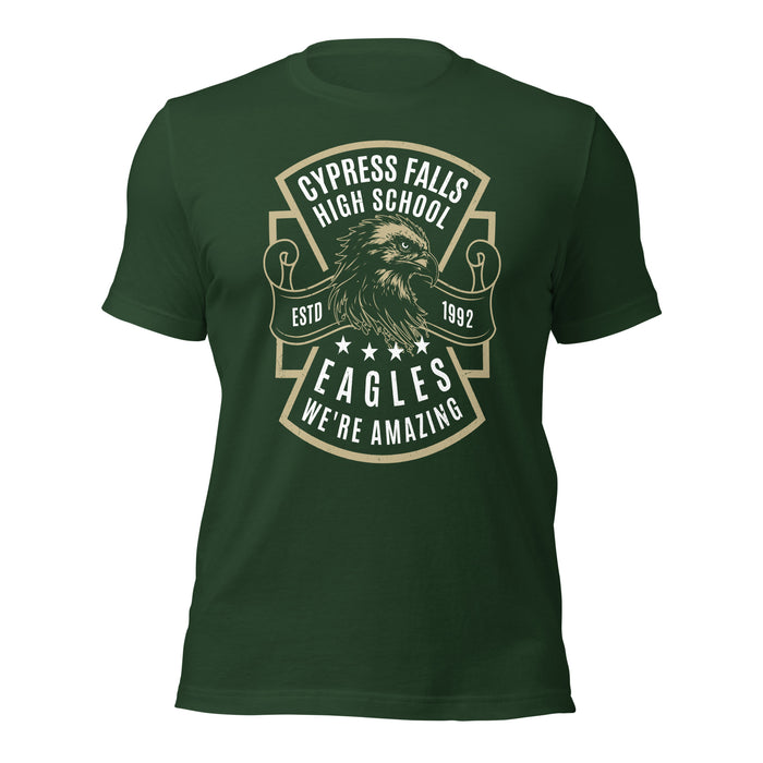 Cypress Falls High School Eagles Forest Green Premium Unisex T-shirt 207
