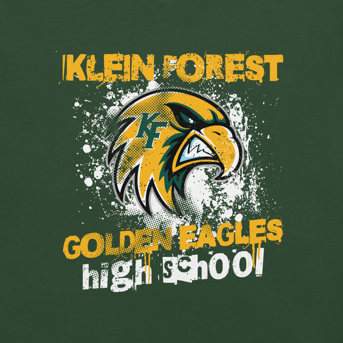 Close-up view of Klein Forest High School Golden Eagles Premium Forest Green Unisex T-shirt 205