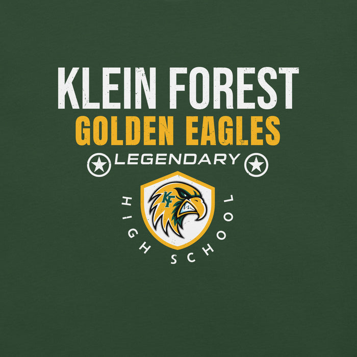 Close-up view of Klein Forest High School Golden Eagles Premium Forest Green Unisex T-shirt 003