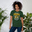 Woman wearing Klein Forest High School Golden Eagles Premium Forest Green Unisex T-shirt 204