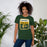 Woman wearing Klein Forest High School Golden Eagles Premium Forest Green Unisex T-shirt 001