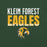 Close-up view of Klein Forest High School Golden Eagles Premium Forest Green Unisex T-shirt 024