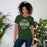 Woman wearing Klein Forest High School Golden Eagles Premium Forest Green Unisex T-shirt 218