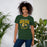 Woman wearing Klein Forest High School Golden Eagles Premium Forest Green Unisex T-shirt 213