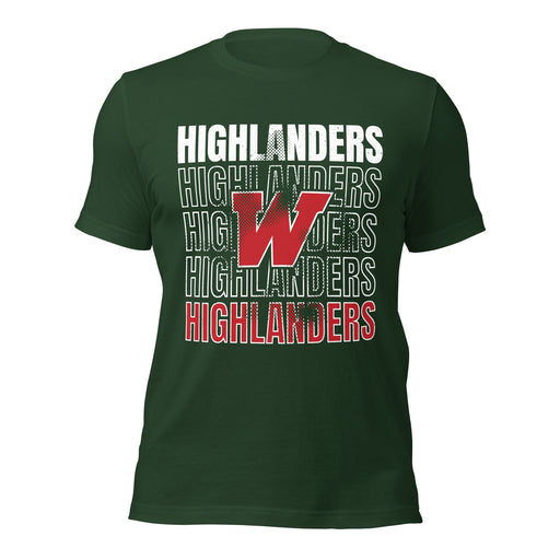 The Woodlands High School Highlanders Forest Green Premium Unisex T-shirt 233