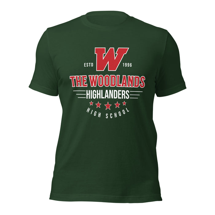 The Woodlands High School Highlanders Forest Green Premium Unisex T-shirt 217
