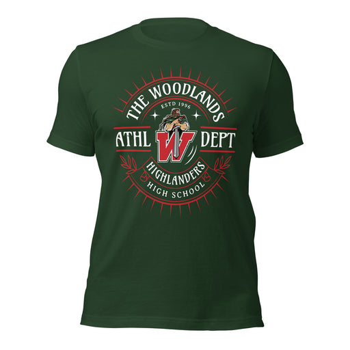The Woodlands High School Highlanders Forest Green Premium Unisex T-shirt 201