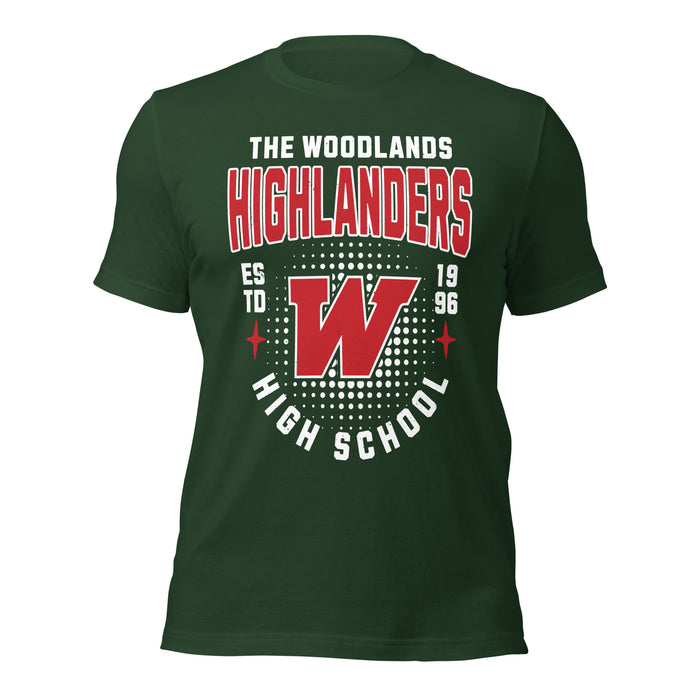 The Woodlands High School Highlanders Forest Green Premium Unisex T-shirt 204