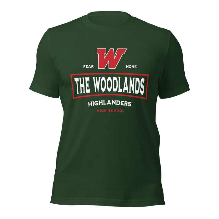 The Woodlands High School Highlanders Forest Green Premium Unisex T-shirt 202